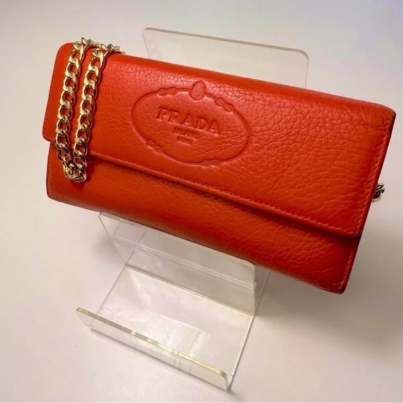 Prada Red Leather Wallet Authentic EUC - Picture 7 of 8